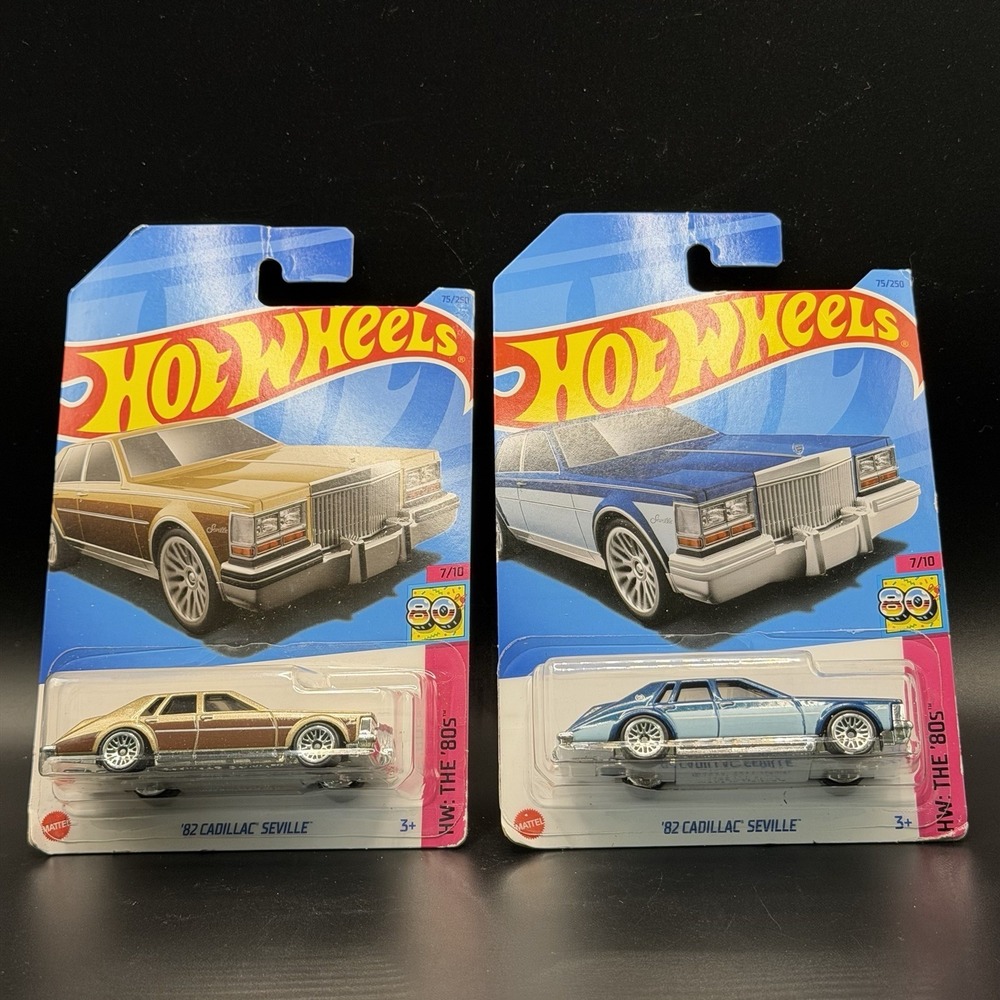 Hot Wheels HW The '80s '82 Cadillac Seville Set Of 2 Gold & Blue